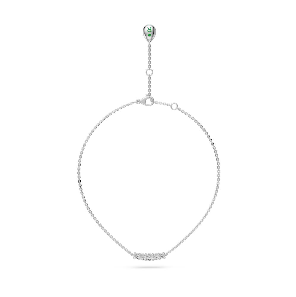 Diamond Necklace with Chain in White Gold