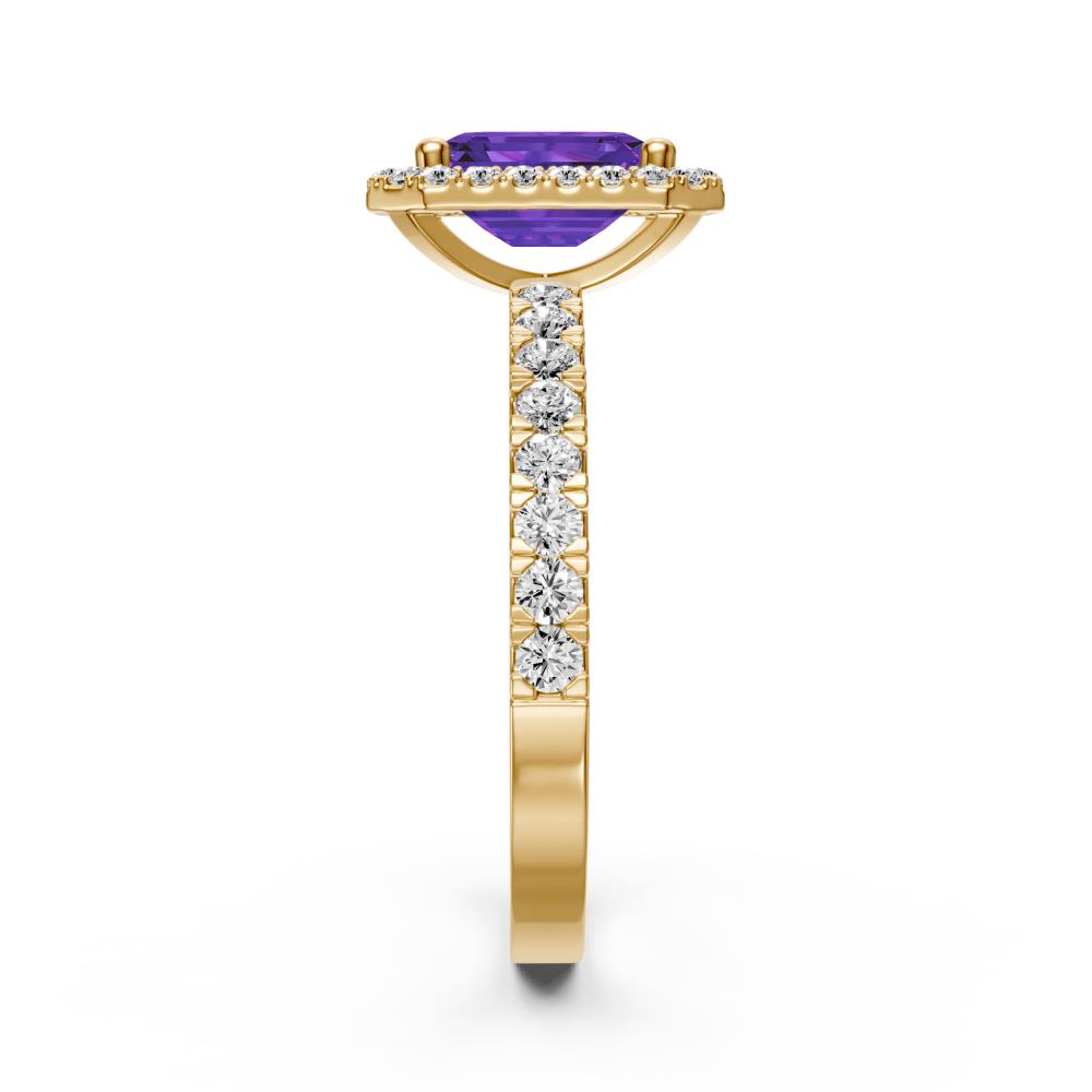 Diamond Ring with Tanzanite in Yellow Gold