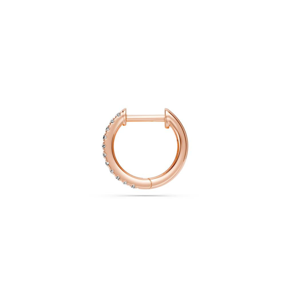 Diamond Hoop Earrings in Pink Gold