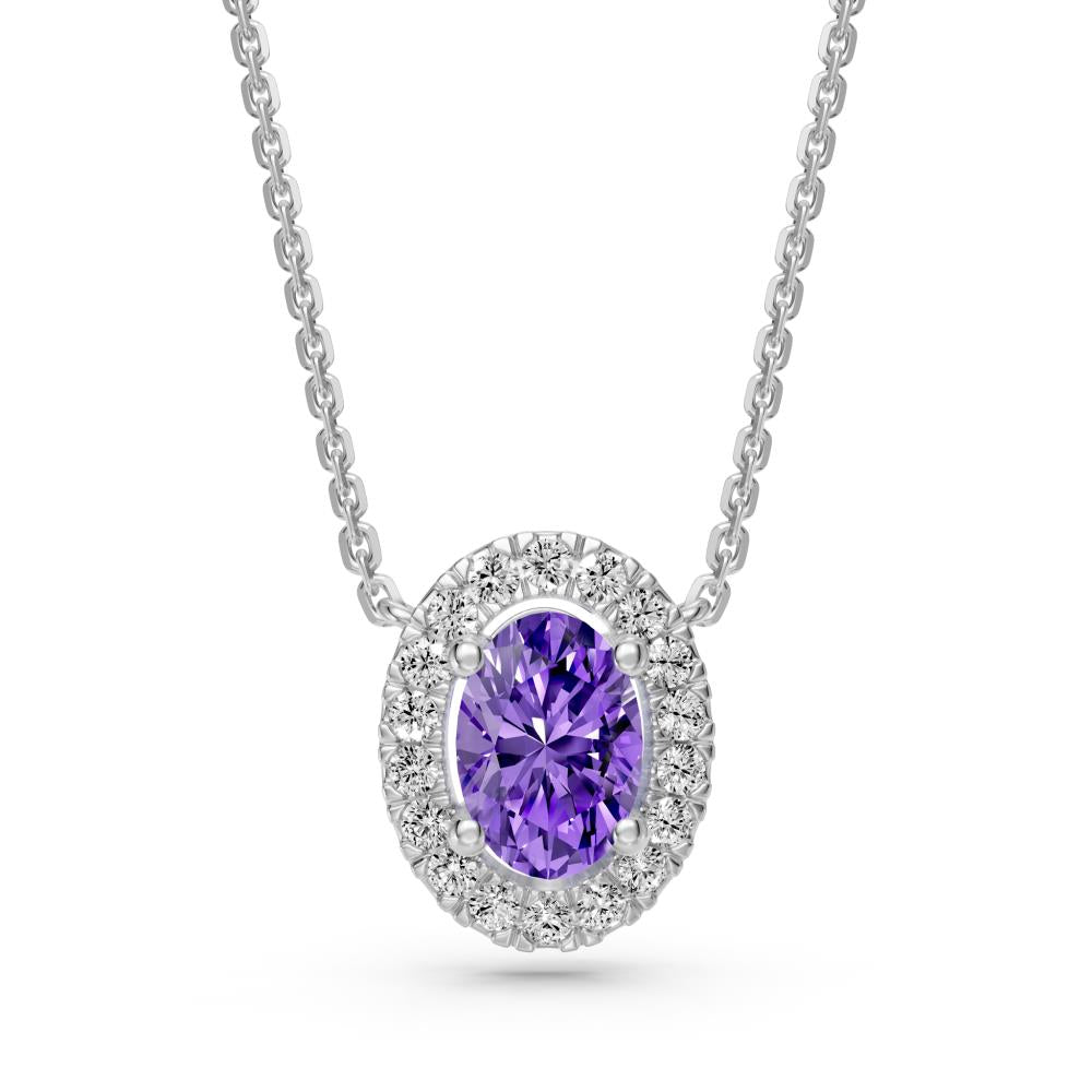 White Gold Necklace with Tanzanite Stone