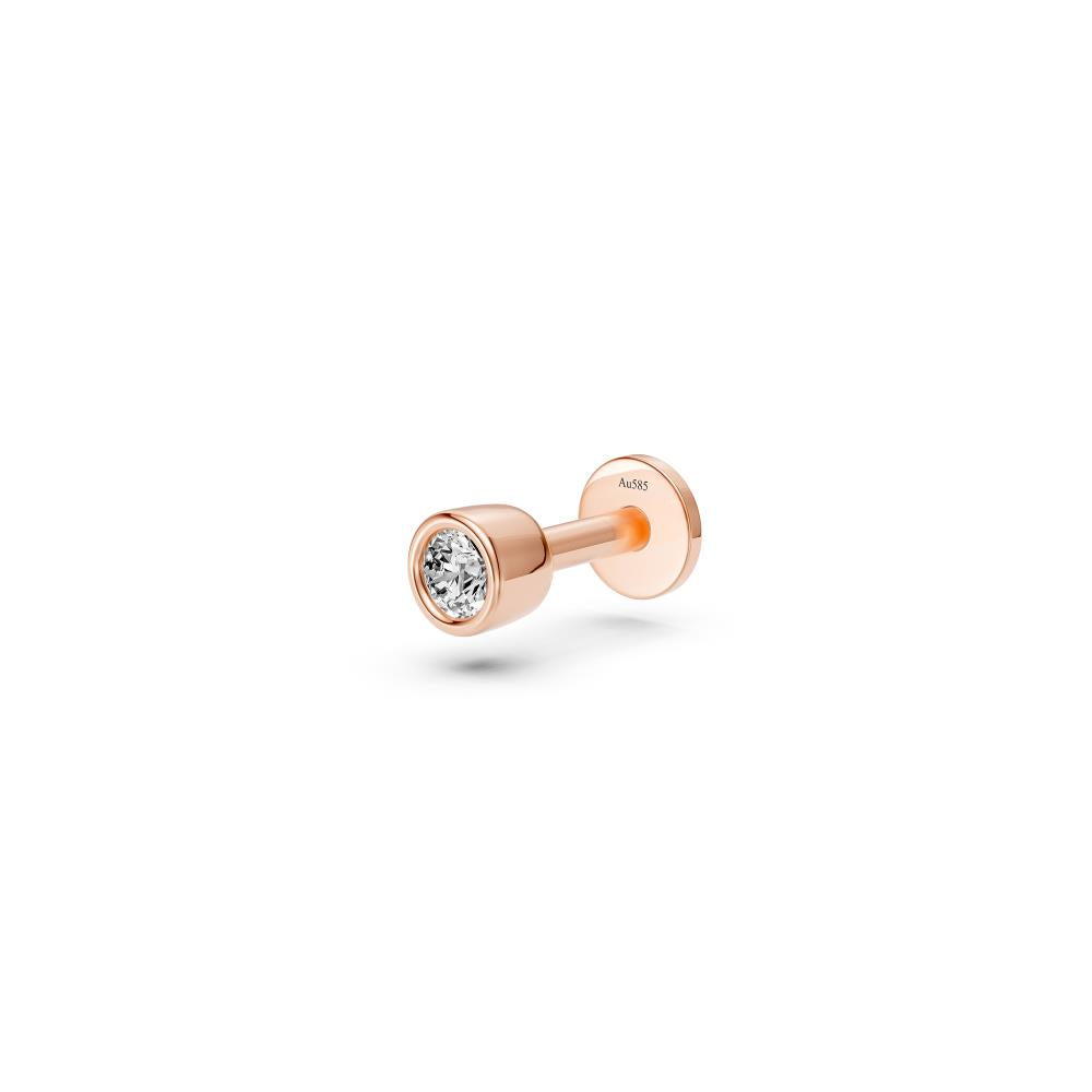 Solo Diamond Piercing in Rose Gold