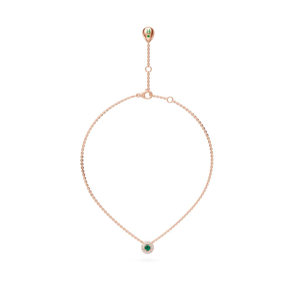 Rose Gold Necklace with Green Sapphire