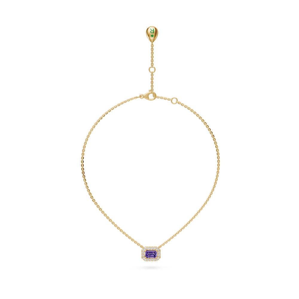 Yellow Gold Necklace with Tanzanite Stone