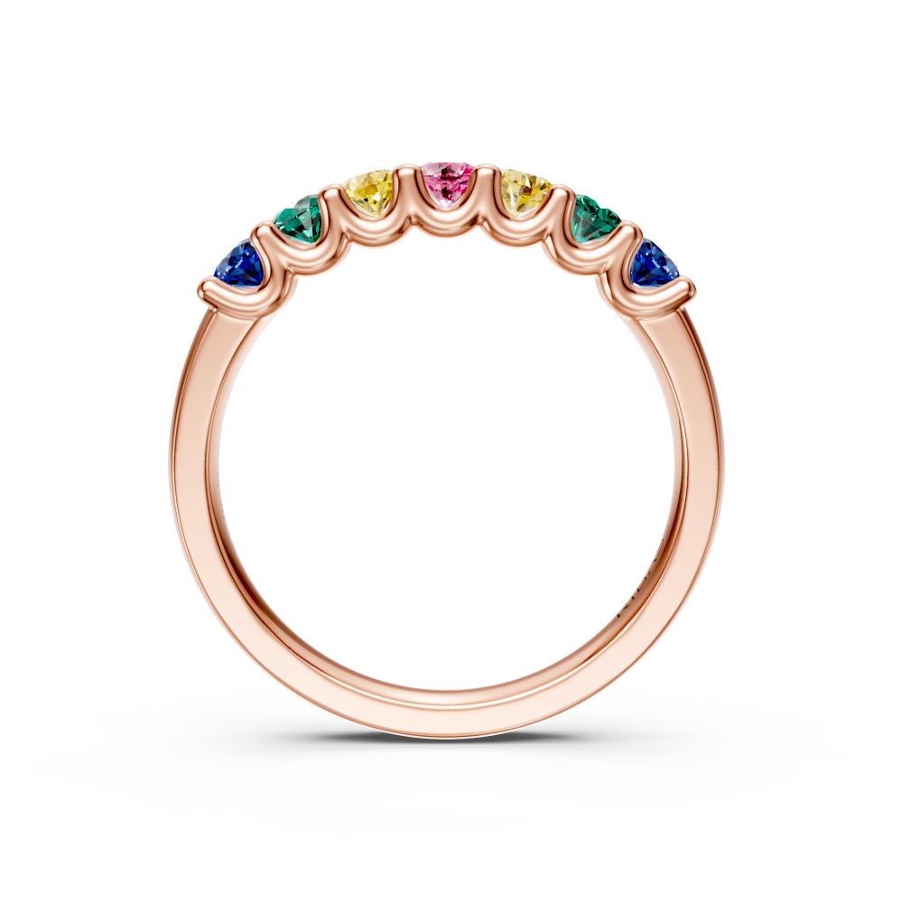 Sapphire Band Ring in Pink Gold