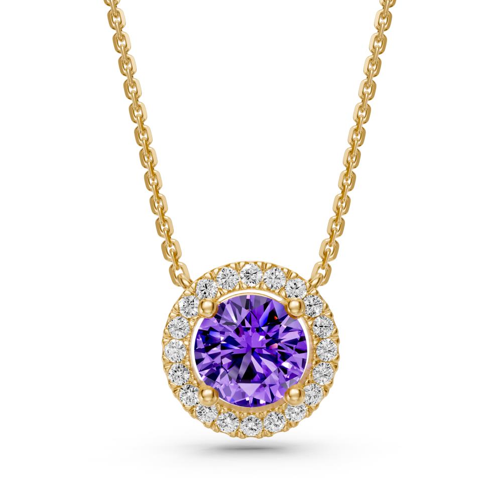 Yellow Gold Necklace with Tanzanite Stone