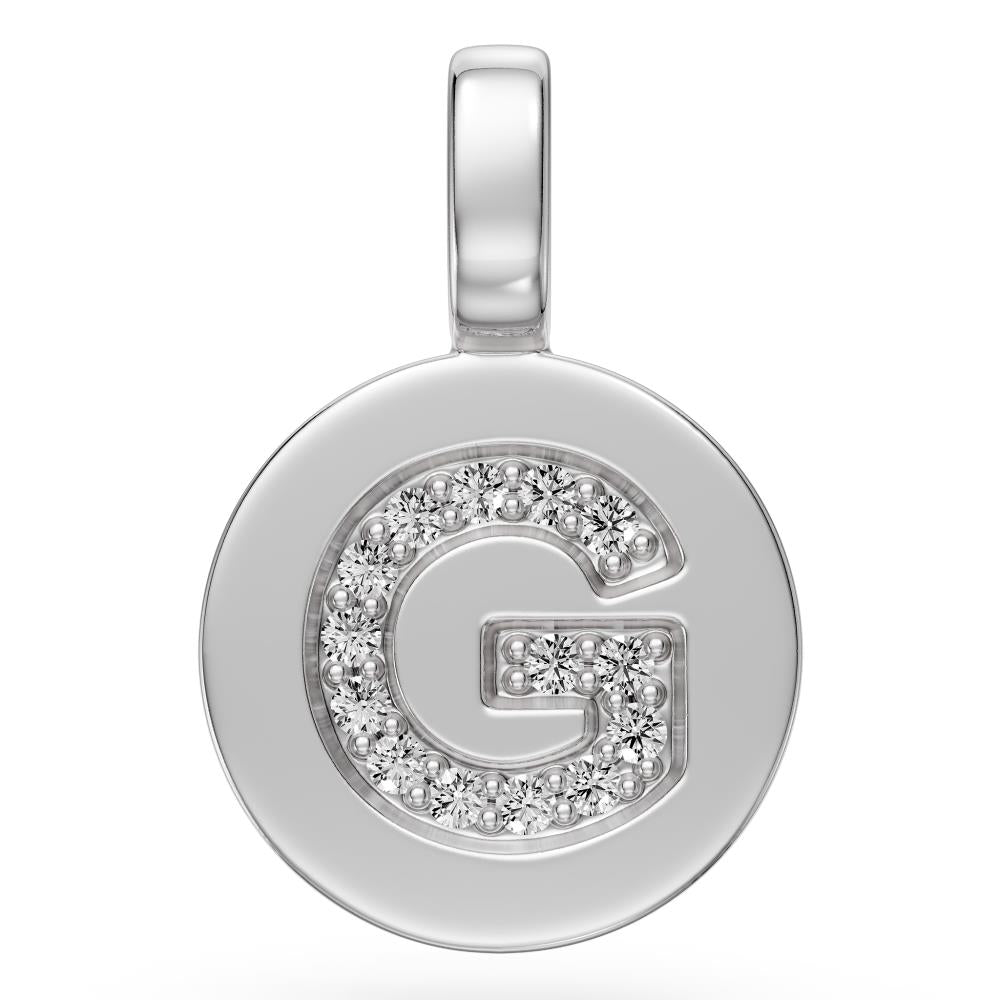 Diamond Letter B Pendant in White Gold
