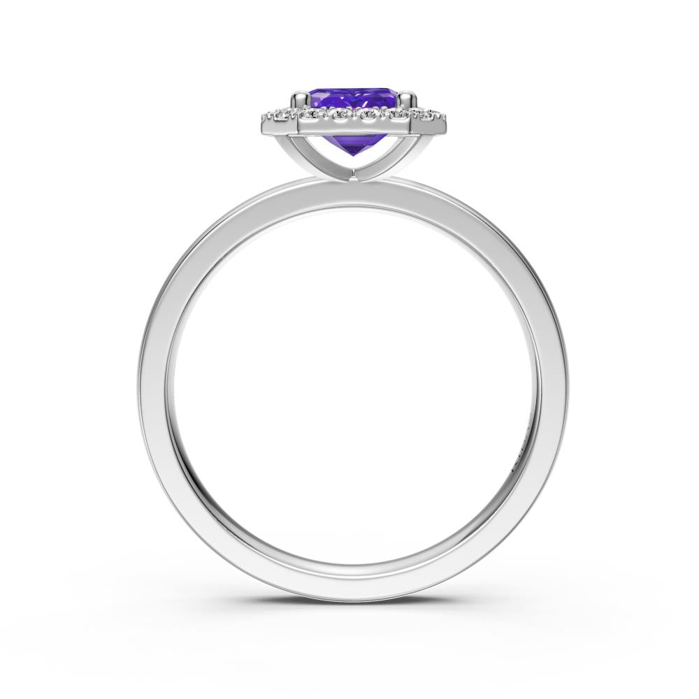 Tanzanite Diamond Ring in White Gold