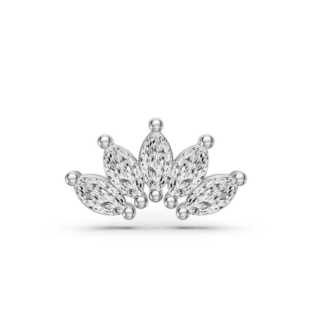 Diamond Piercing in White Gold "Crown"