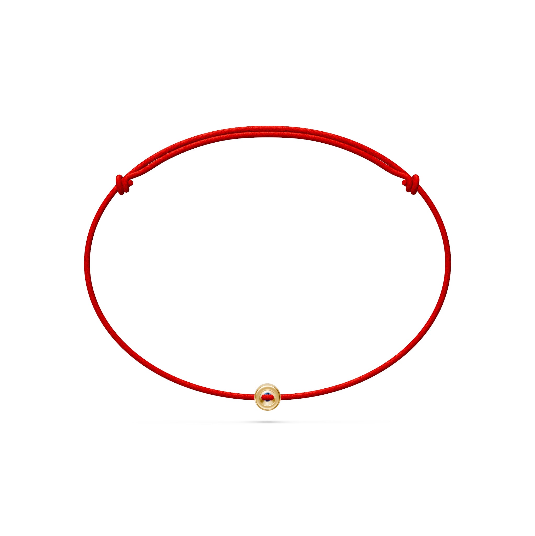 String Bracelet With Blue Sapphire in Yellow Gold