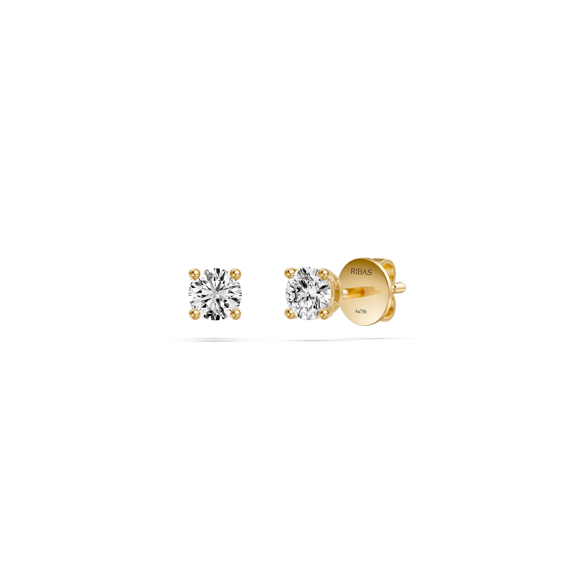 Diamond Stud Earrings in Yellow Gold