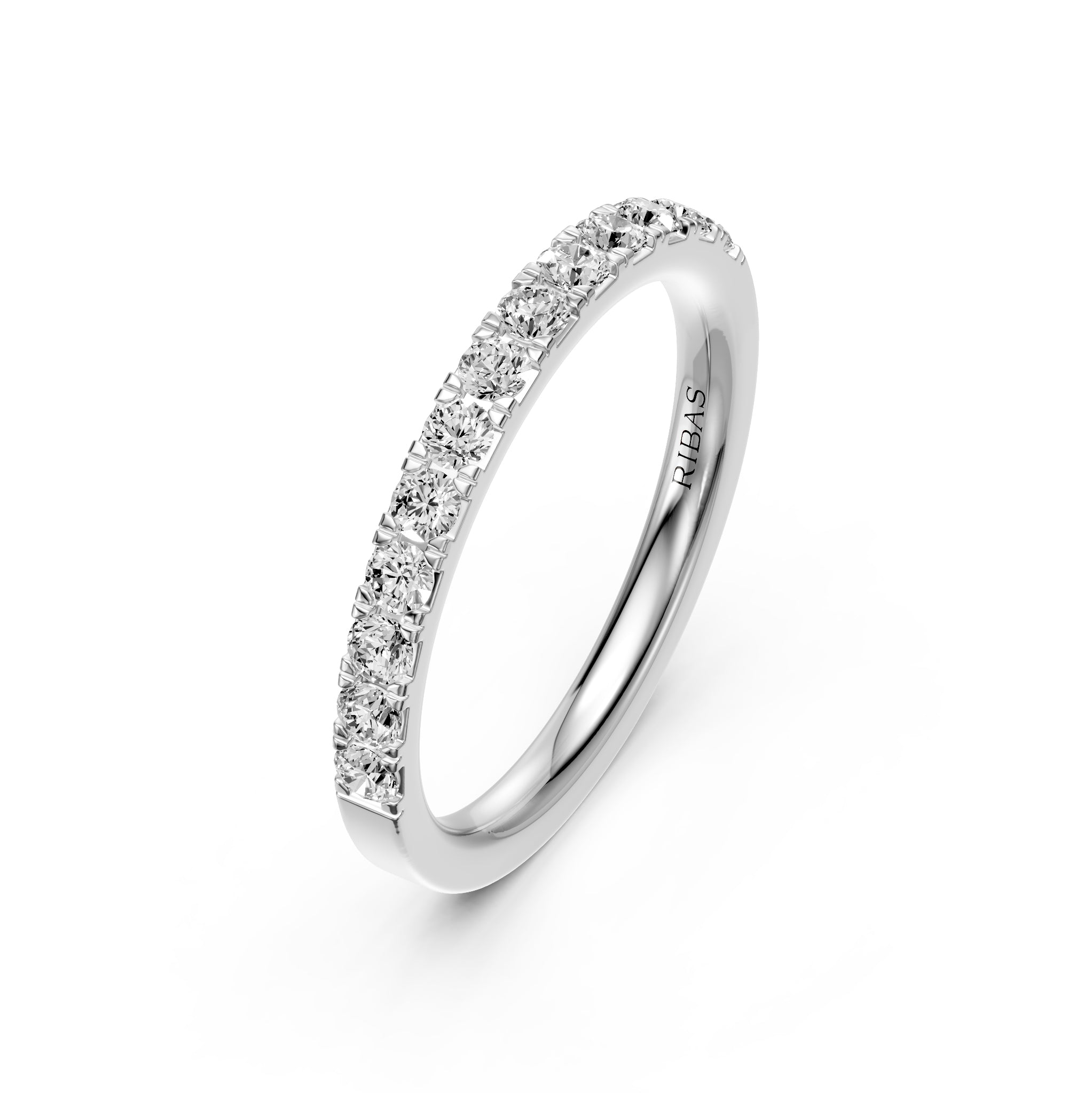 Diamond Band Ring in White Gold