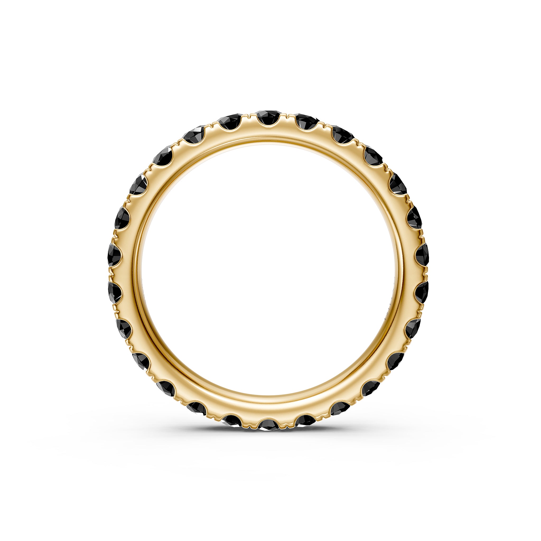 Geltono aukso žiedas su juodu deimantu