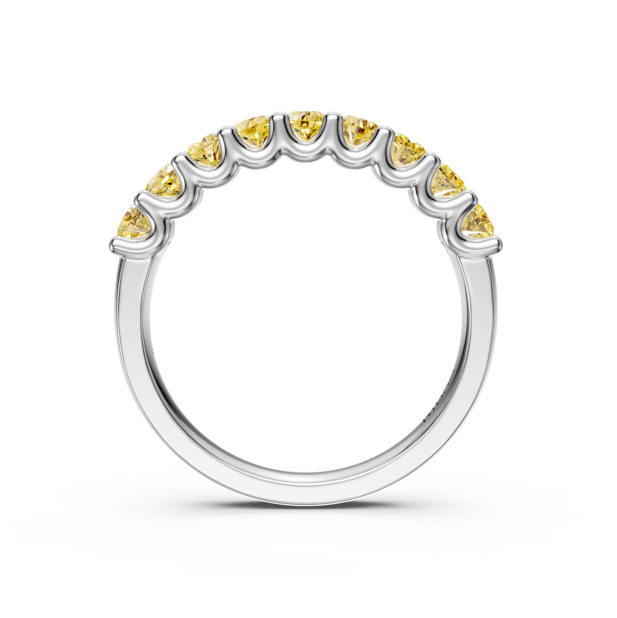 Yellow Sapphire Band Ring in White Gold