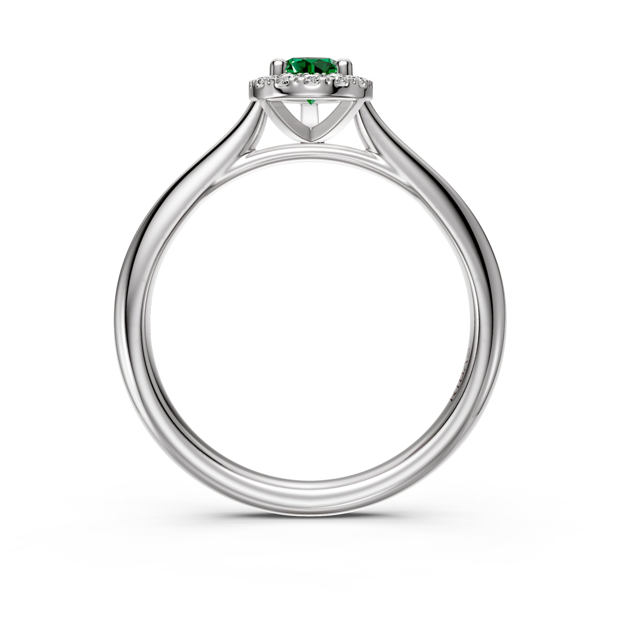 Diamond Ring with Tsavorites in White Gold