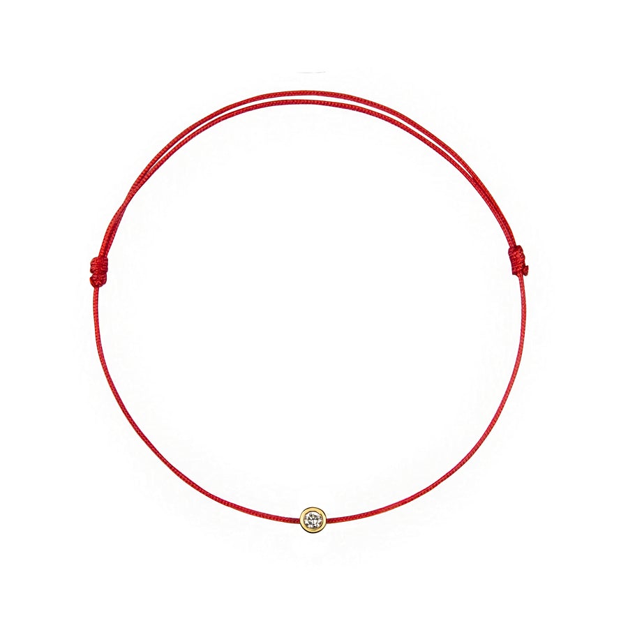 String Bracelet with Diamond in Yellow Gold