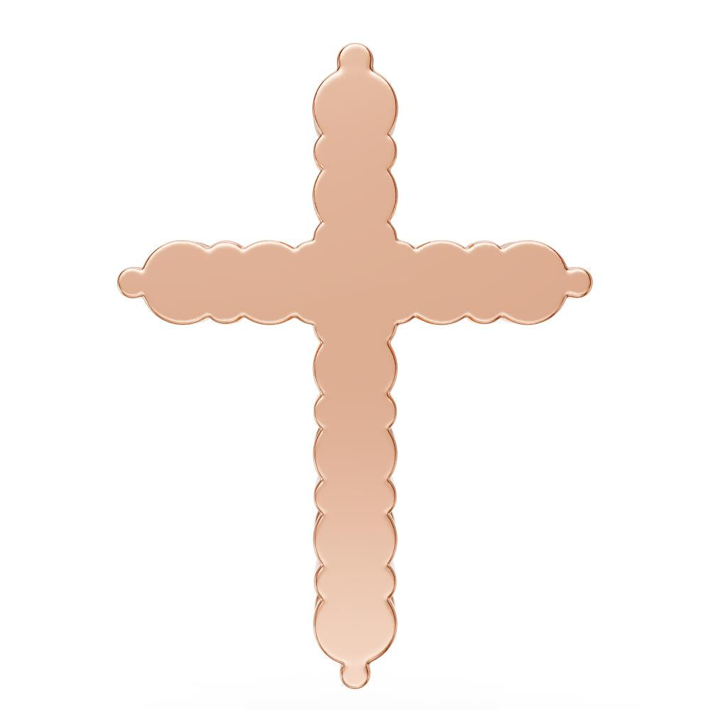 Diamond Cross Necklace in Rose Gold - Medium