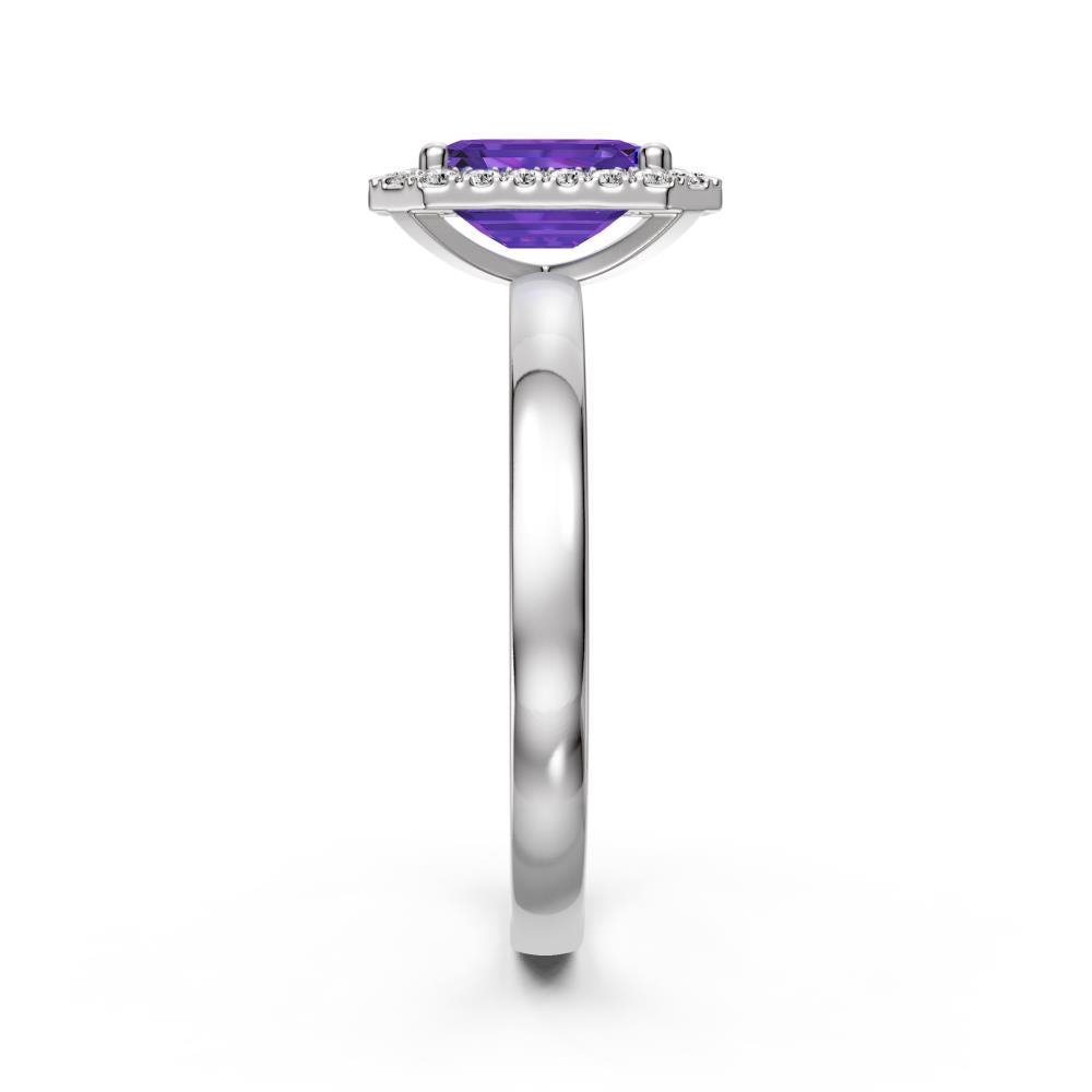 Tanzanite Diamond Ring in White Gold