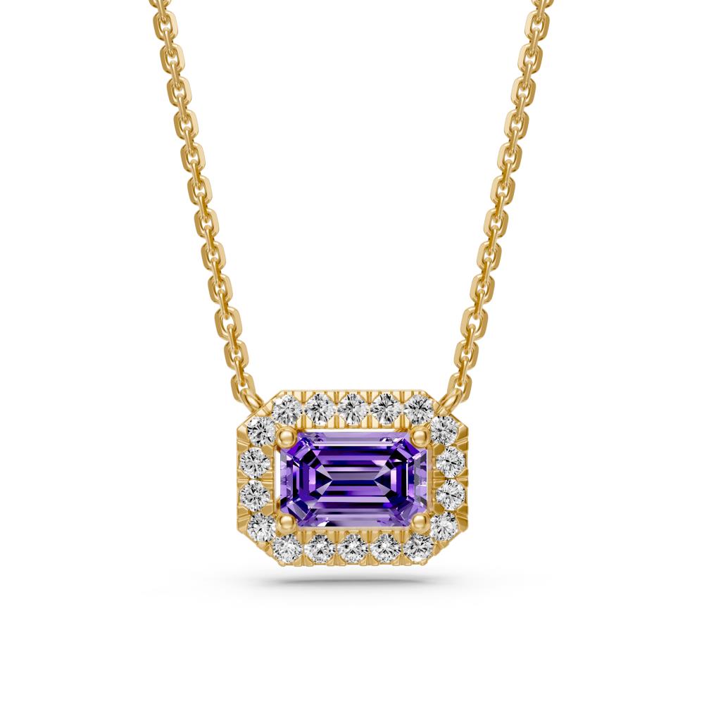 Yellow Gold Necklace with Tanzanite Stone