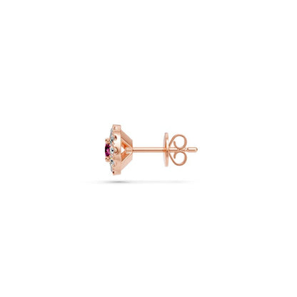 Pink Sapphire and Diamonds Earrings in Rose Gold