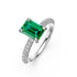 Diamond Ring with Tsavorite in White Gold