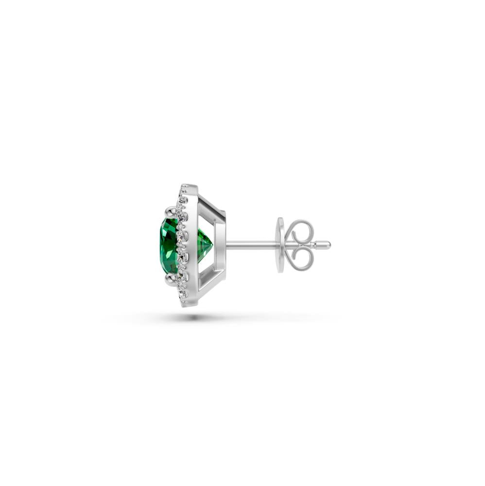 Diamond Earrings in White Gold with Tsavorites
