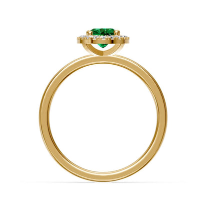 Yellow gold ring with Tsavorites R39080825