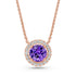 Rose Gold Necklace with Tanzanite Stone