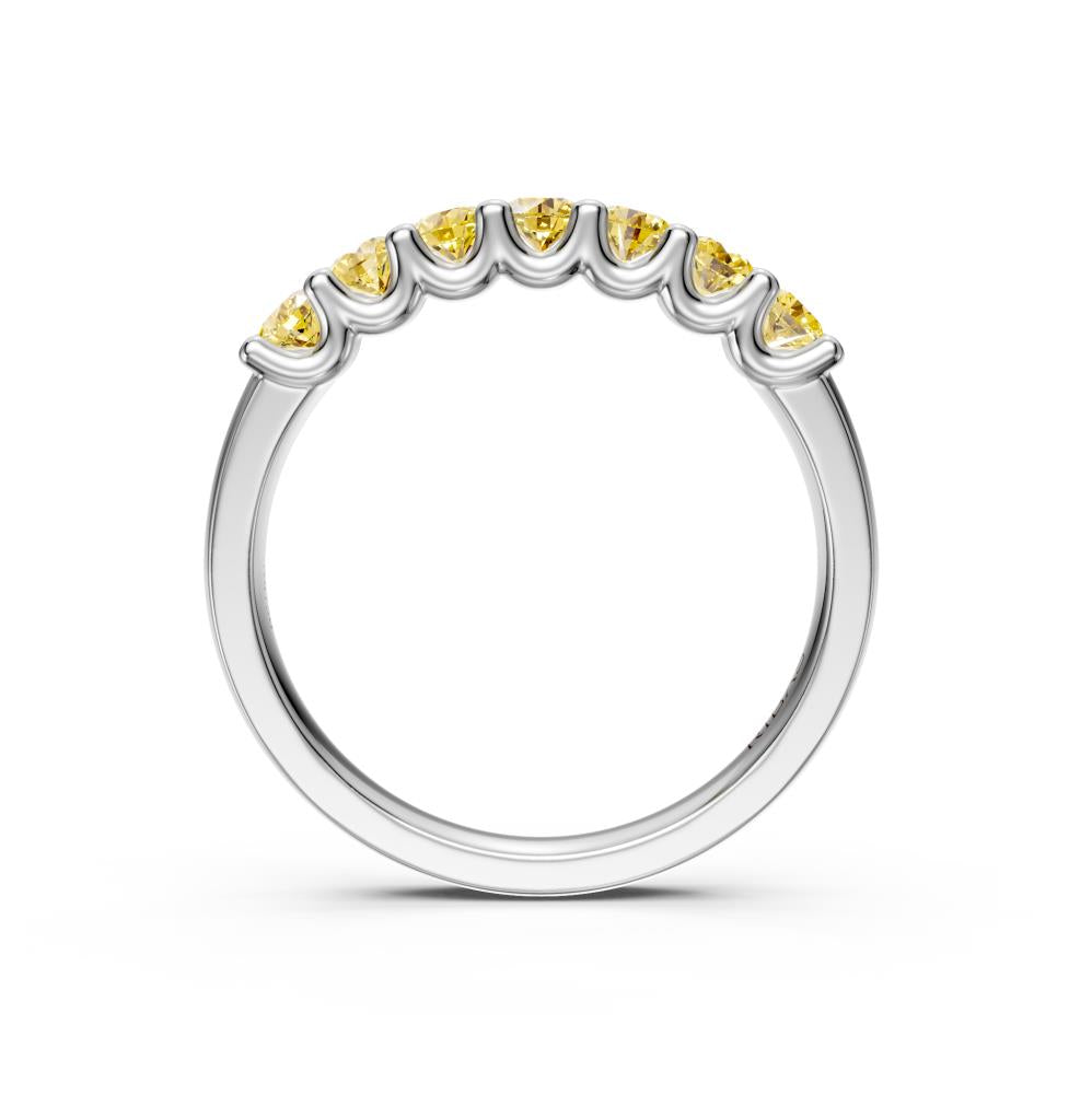 Yellow Sapphire Band Ring in White Gold