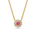 Yellow Gold Necklace with Pink Sapphire