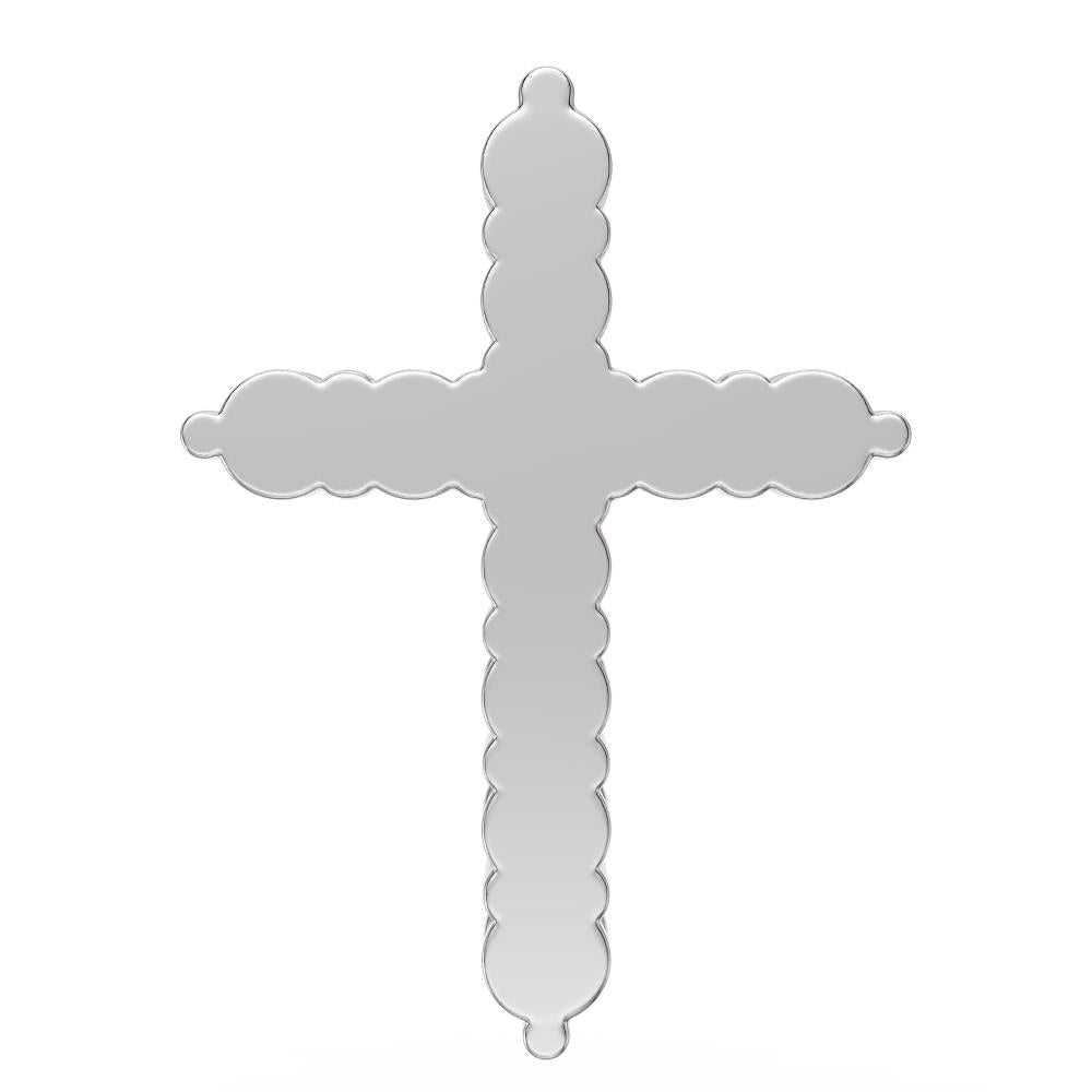 Diamond Cross Pendant in White Gold - Medium