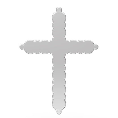 Diamond Cross Pendant in White Gold - Medium