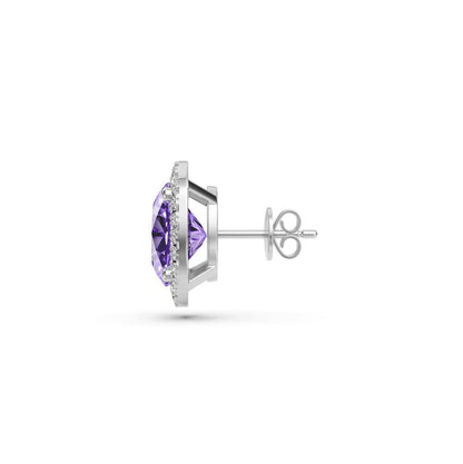 Diamond Earrings with Tanzanite in White Gold
