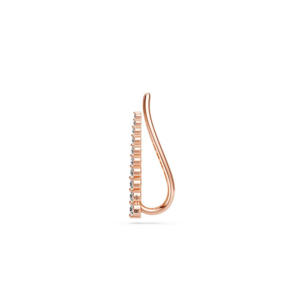 Arc Diamond Earrings in Rose Gold