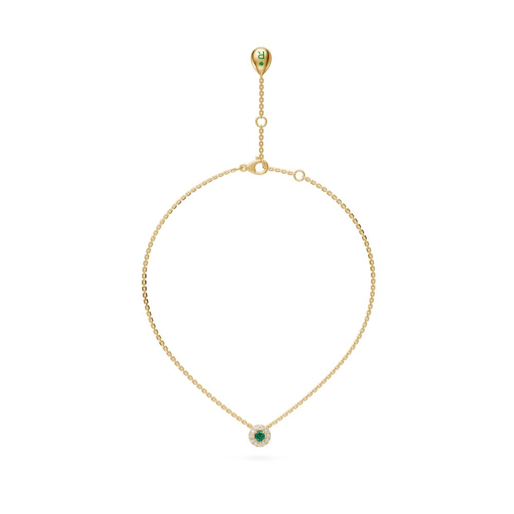 Yellow Gold Necklace with Green Sapphire