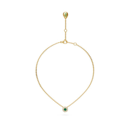 Yellow Gold Necklace with Green Sapphire