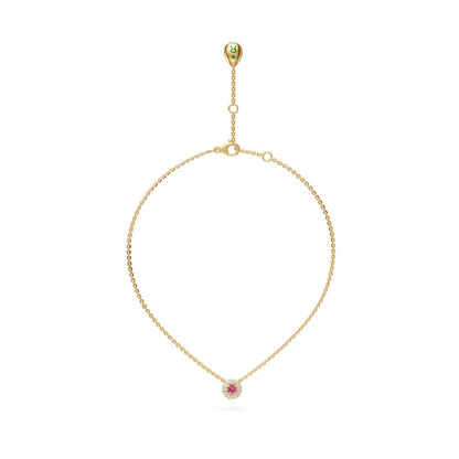 Yellow Gold Necklace with Pink Sapphire