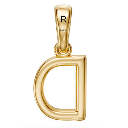 Mini Diamond Letter D Pendant in Yellow Gold
