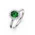 Diamond Ring with Tsavorite in White Gold