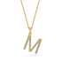 Diamond Letter M Pendant in Yellow Gold
