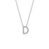 Diamond Letter D Necklace in White Gold