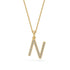 Diamond Letter N Pendant in Yellow Gold