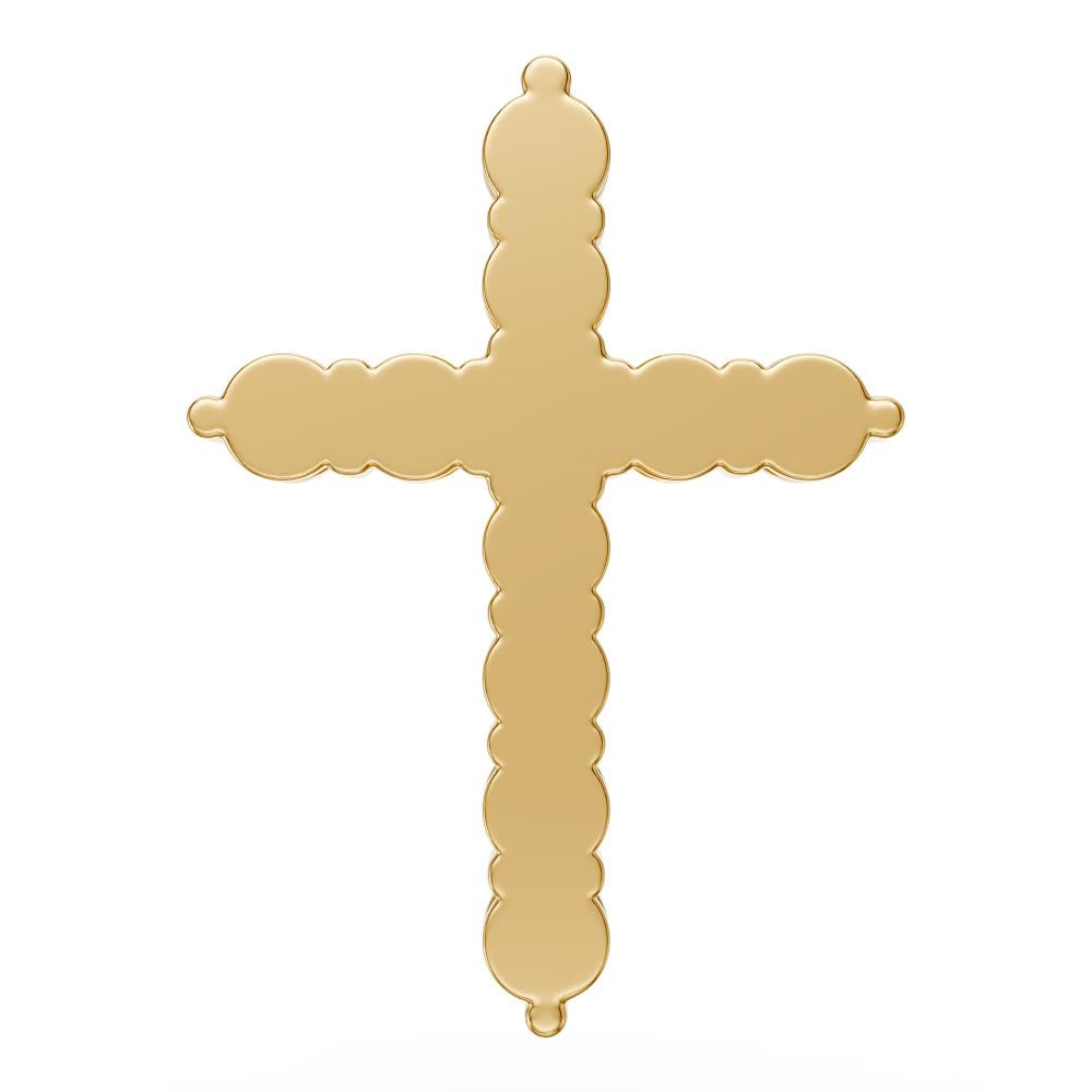 Diamond Cross Pendant in Yellow Gold - Large