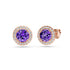 Diamond Earrings with Tanzanite in Rose Gold
