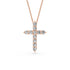 Diamond Cross Necklace in Rose Gold - Medium