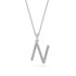 Diamond Letter N Pendant in White Gold
