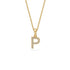 Mini Diamond Letter P Pendant in Yellow Gold