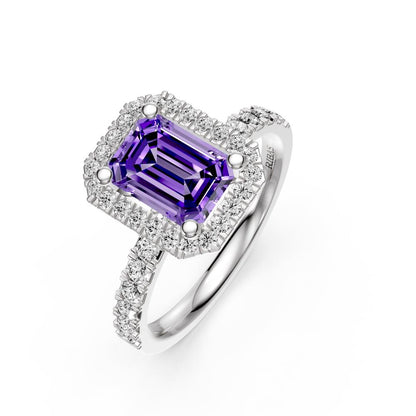 Diamond Ring with Tanzanite in White Gold