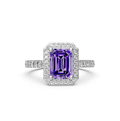 Diamond Ring with Tanzanite in White Gold