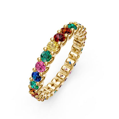 Sapphire Band Ring in Yellow Gold