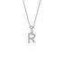 Mini Diamond Letter R Pendant in White Gold